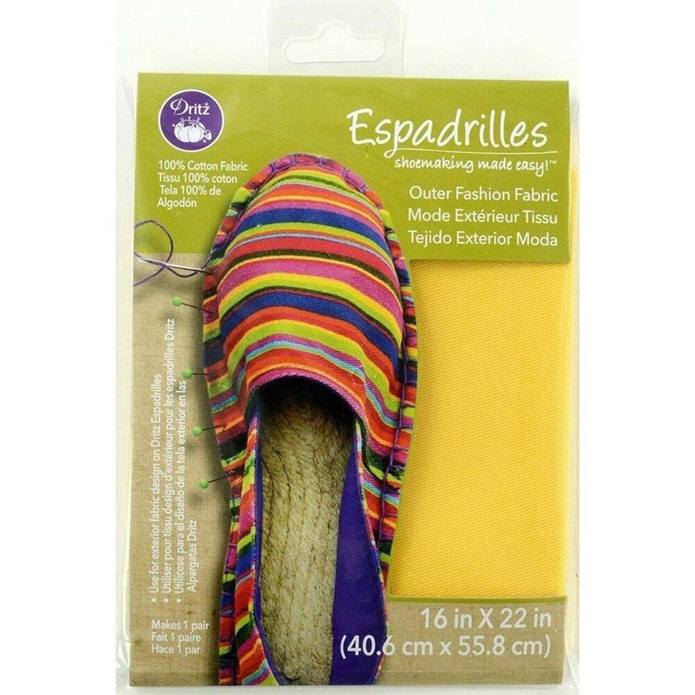 Dritz Espadrilles Outer Fashion Fabric, 16" x 22", Yellow #50010